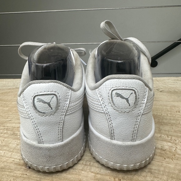 Puma white carina 2.0 platform leather soft foam sneaker casual athleisure 9.5 - Picture 7 of 9